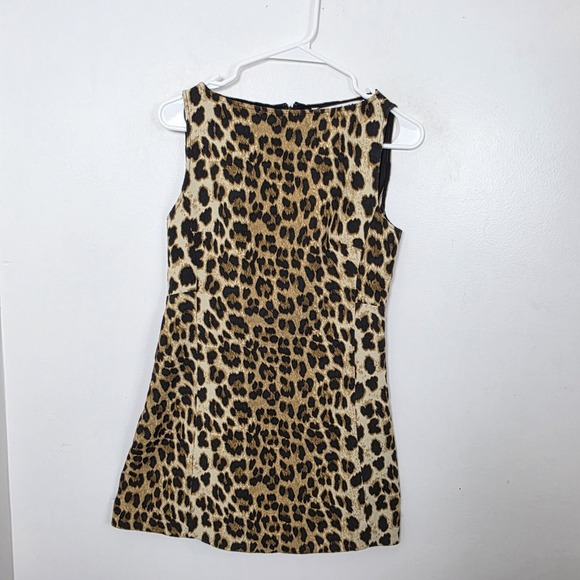 Zara ZW Collection Cream Tan Brown Leopard Print Sleeveless Mini Dress Size S - Picture 11 of 16